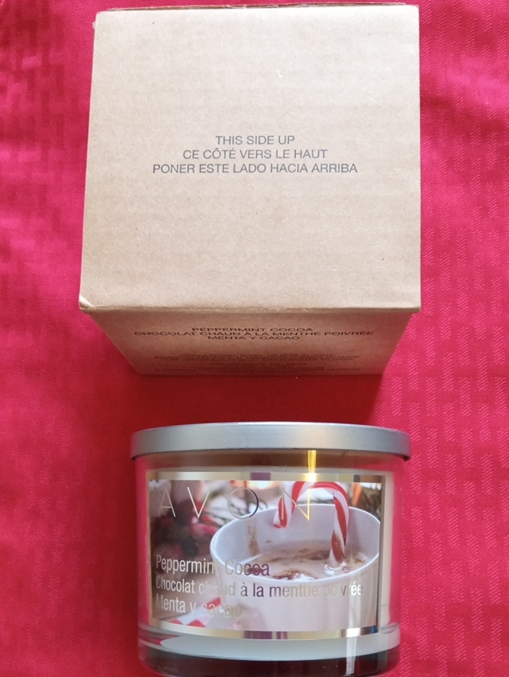 Brand New AVON Peppermint Cocoa Scented Candle